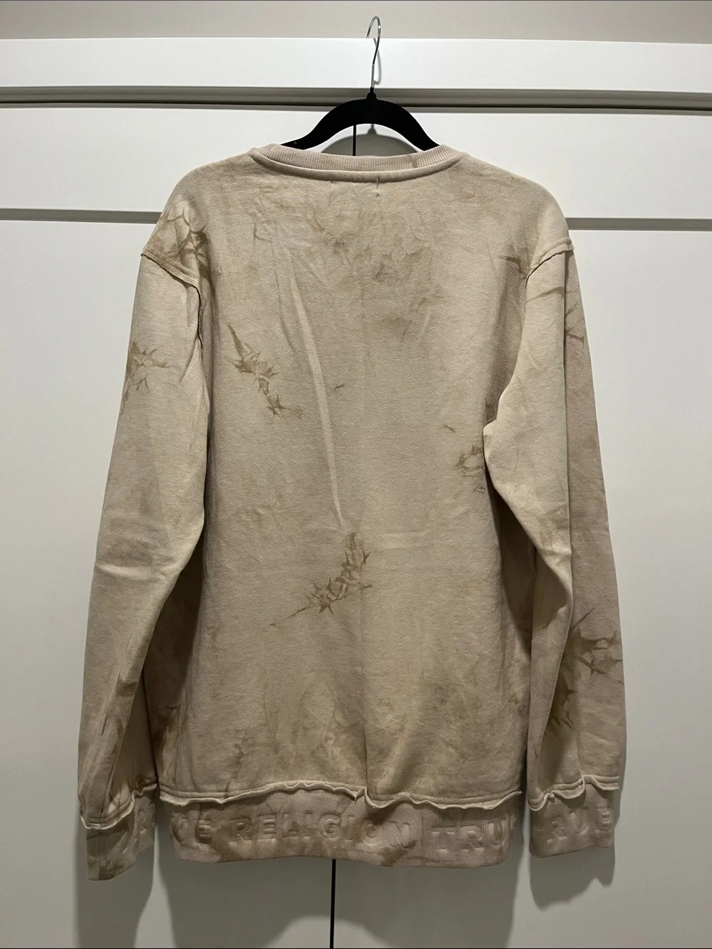 True Religion Neutral Beige Crewneck Sweatshirt